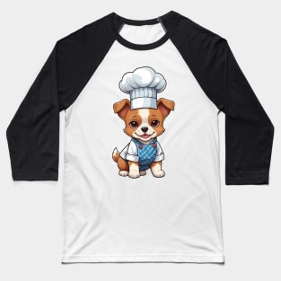 Cute Puppy in Overalls Illustration Baseball T-Shirt